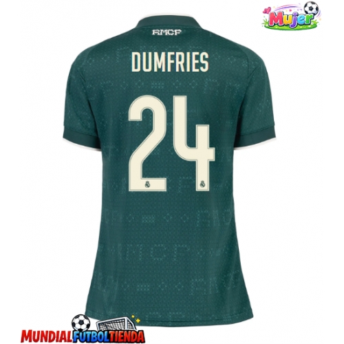 Camiseta Real Madrid Denzel Dumfries #24 Segunda Equipación Replica 2026-27 para mujer mangas cortas